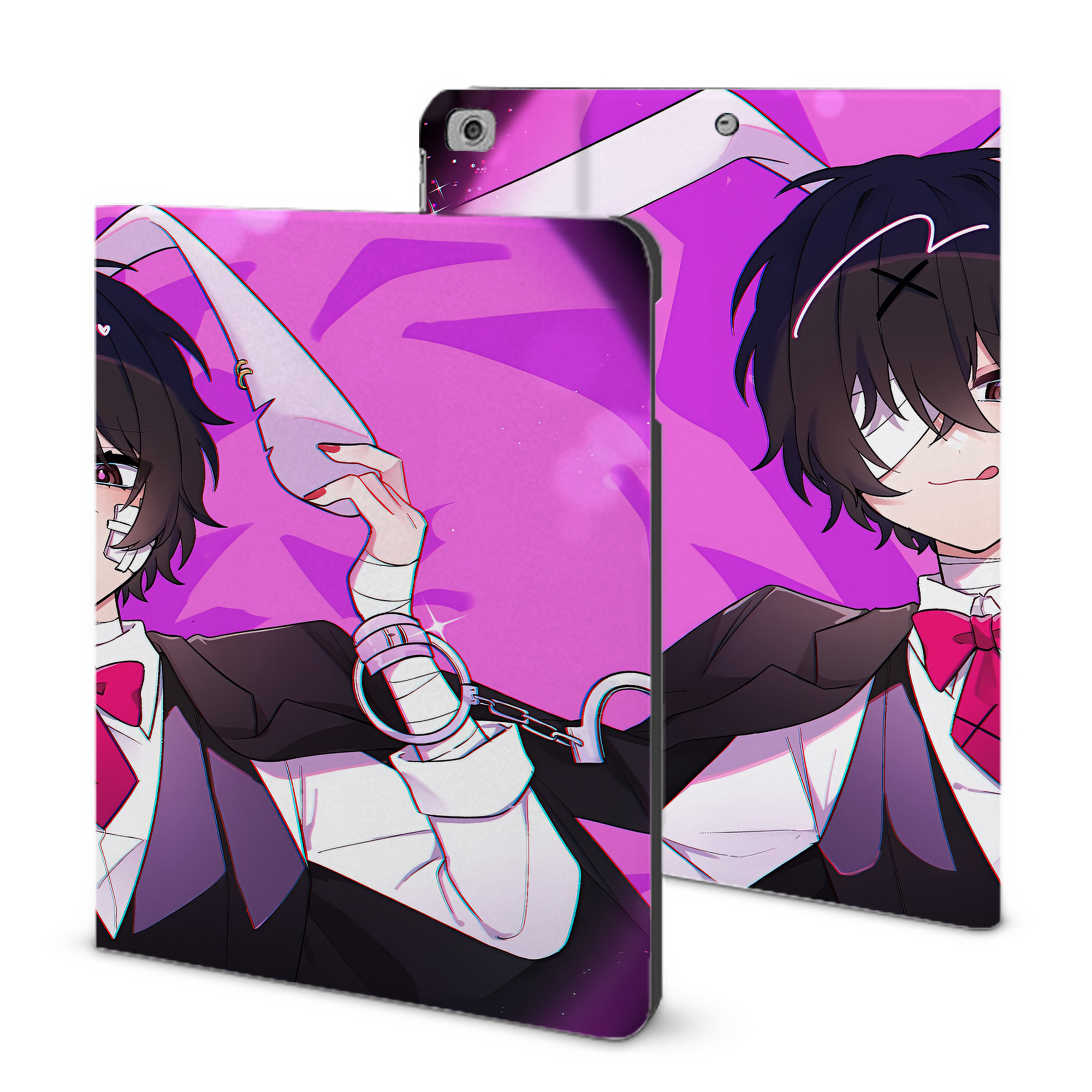 （画像用） 文豪ストレイドッグス Bungo Stray Dogs IPad ケース ブック型 PUレザー TPU 耐衝撃 軽量 薄型 ペン収納なし 全面保護 IPad 各モデル対応